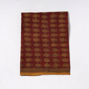 Red - Bagh Block Printed Kantha Style Cotton Precut Fabric (0.8 meter) 88