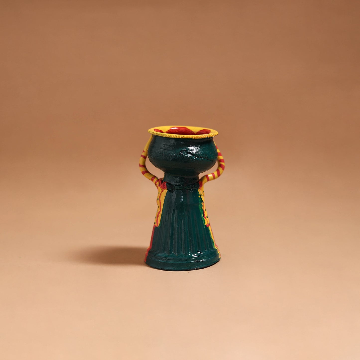 Man - Handpainted Manjusha Art Terracotta Doll Candle Stand for Home Decor 05