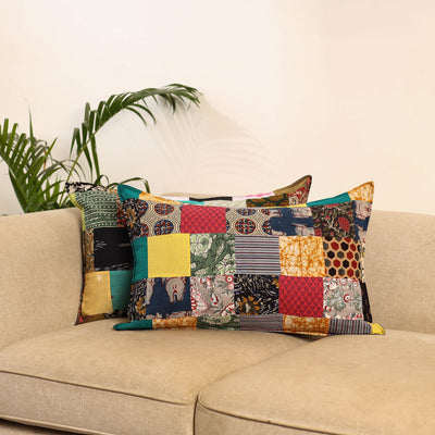 Set of 2 Patchwork Pillow Covers 47