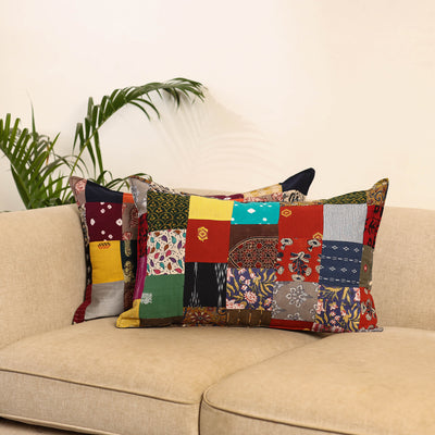 Set of 2 Patchwork Pillow Covers 18