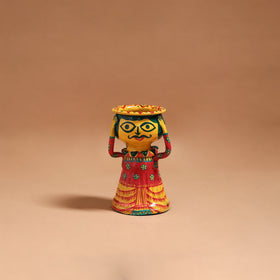 Man - Handpainted Manjusha Art Terracotta Doll Candle Stand for Home Decor 07