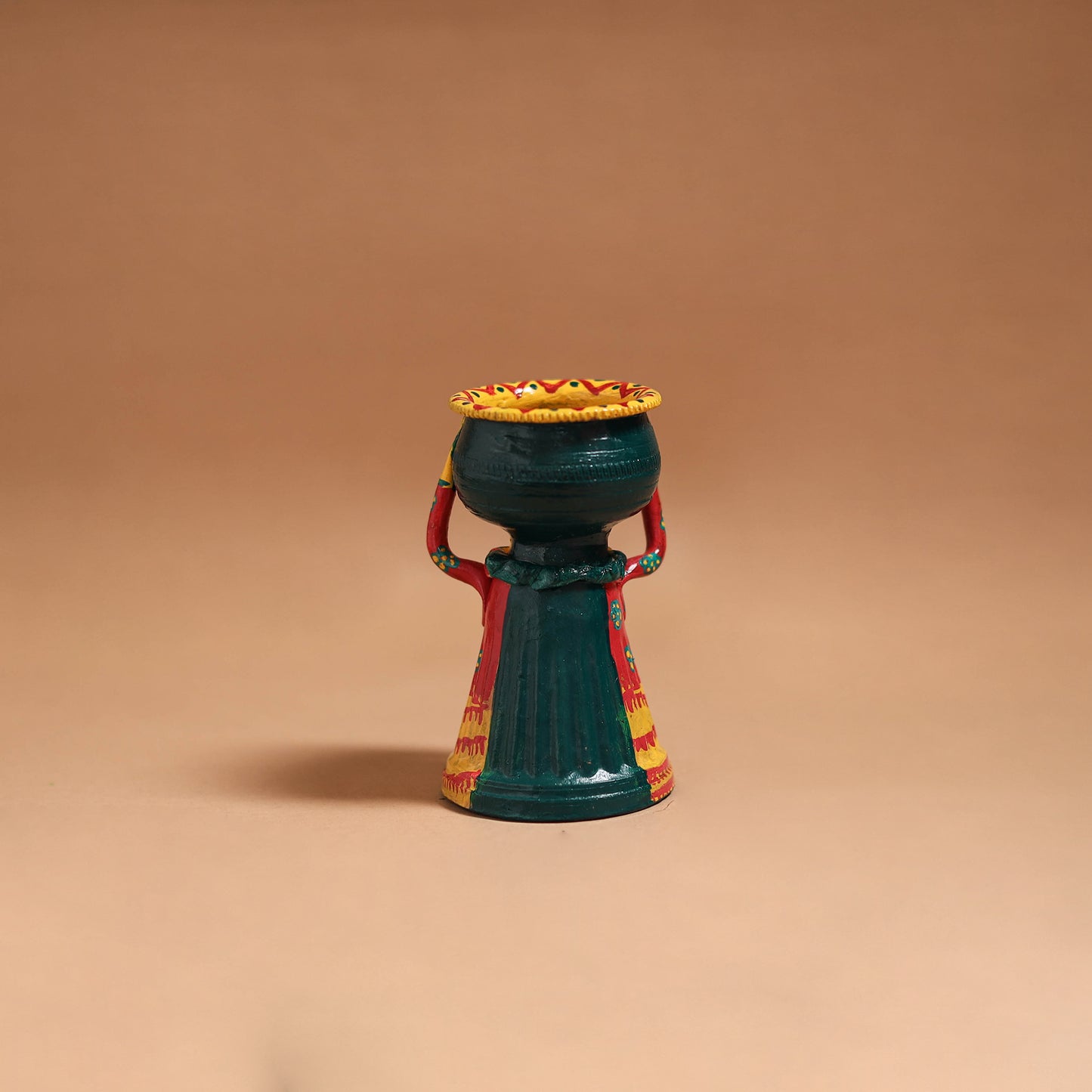Man - Handpainted Manjusha Art Terracotta Doll Candle Stand for Home Decor 07