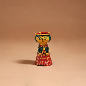 Women - Handpainted Manjusha Art Terracotta Doll Candle Stand for Home Decor 09