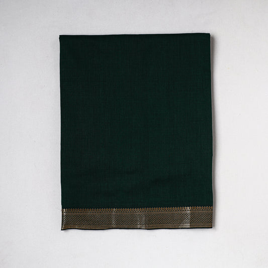 Green - Traditional Maheshwari Silk Handloom Precut Fabric (1.3 Meter)