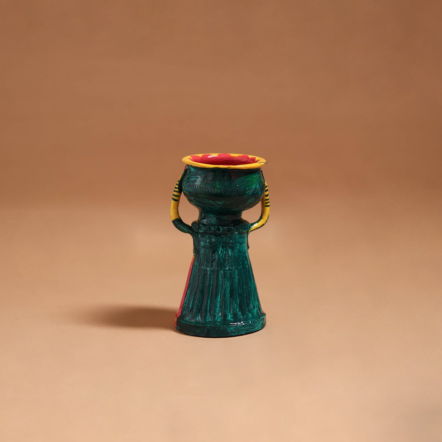 Women - Handpainted Manjusha Art Terracotta Doll Candle Stand for Home Decor 13