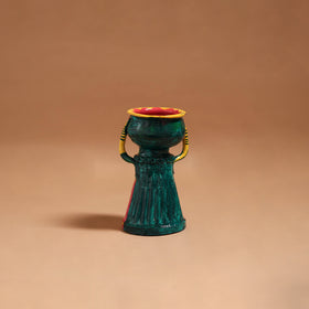 Women - Handpainted Manjusha Art Terracotta Doll Candle Stand for Home Decor 13
