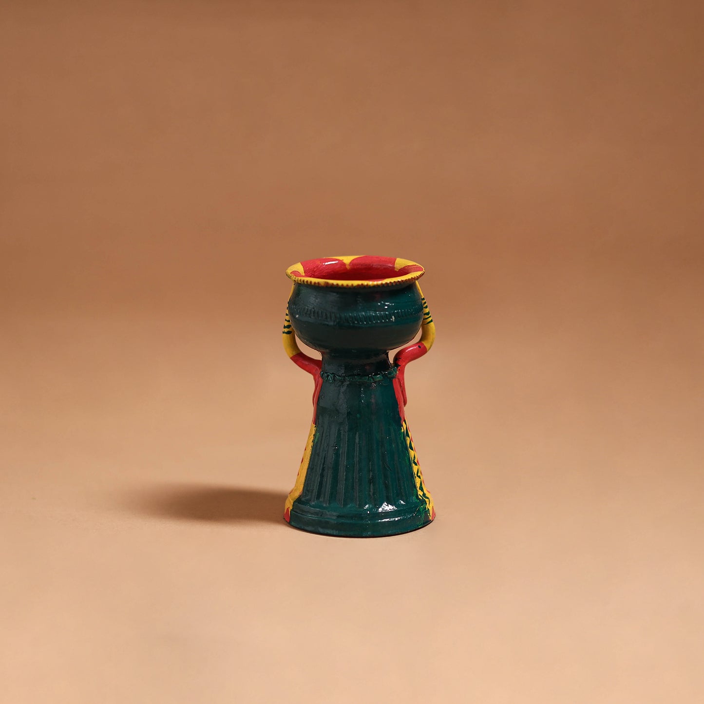 Women - Handpainted Manjusha Art Terracotta Doll Candle Stand for Home Decor 14