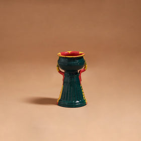 Women - Handpainted Manjusha Art Terracotta Doll Candle Stand for Home Decor 14