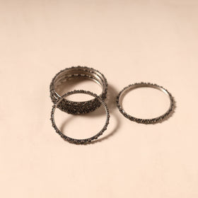 Hapur Flower Beadwork Bangles by Aagaz (Set of 6) 07