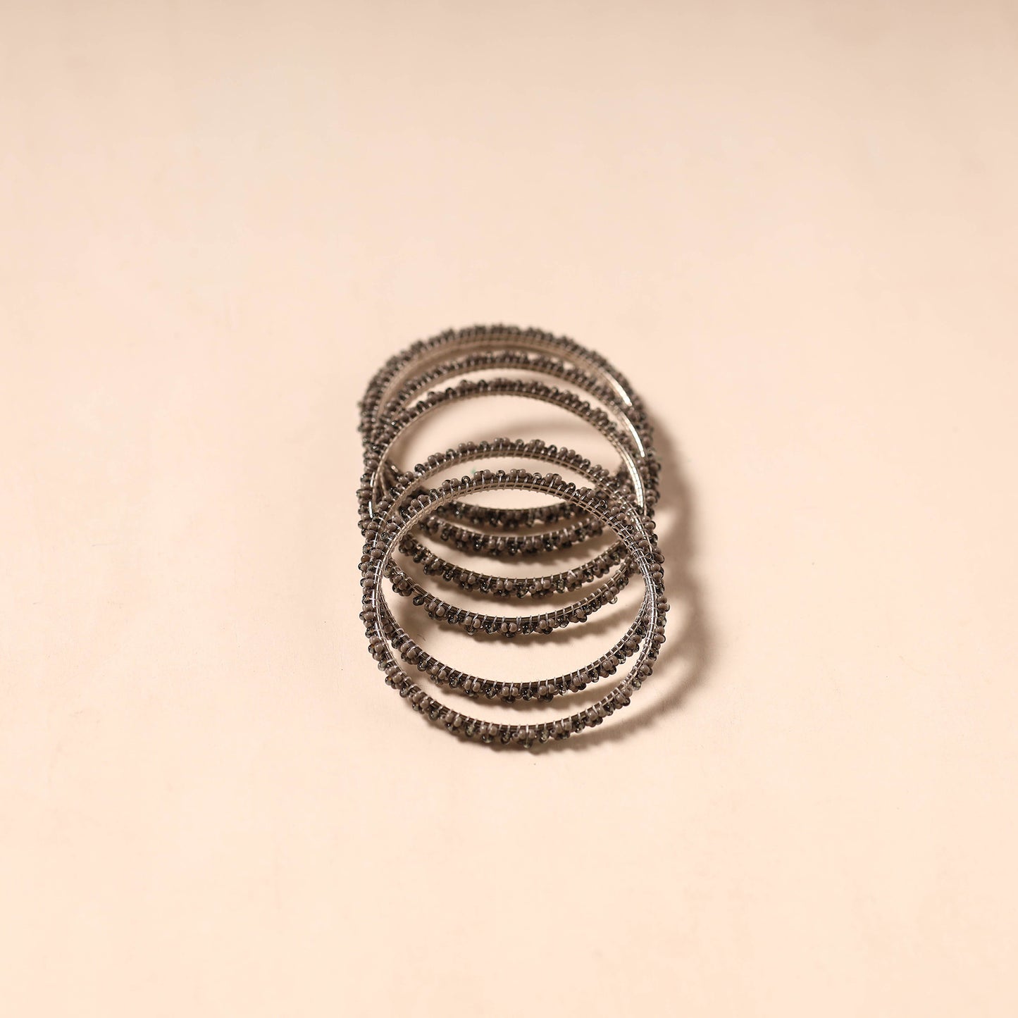 Hapur Flower Beadwork Bangles by Aagaz (Set of 6) 07