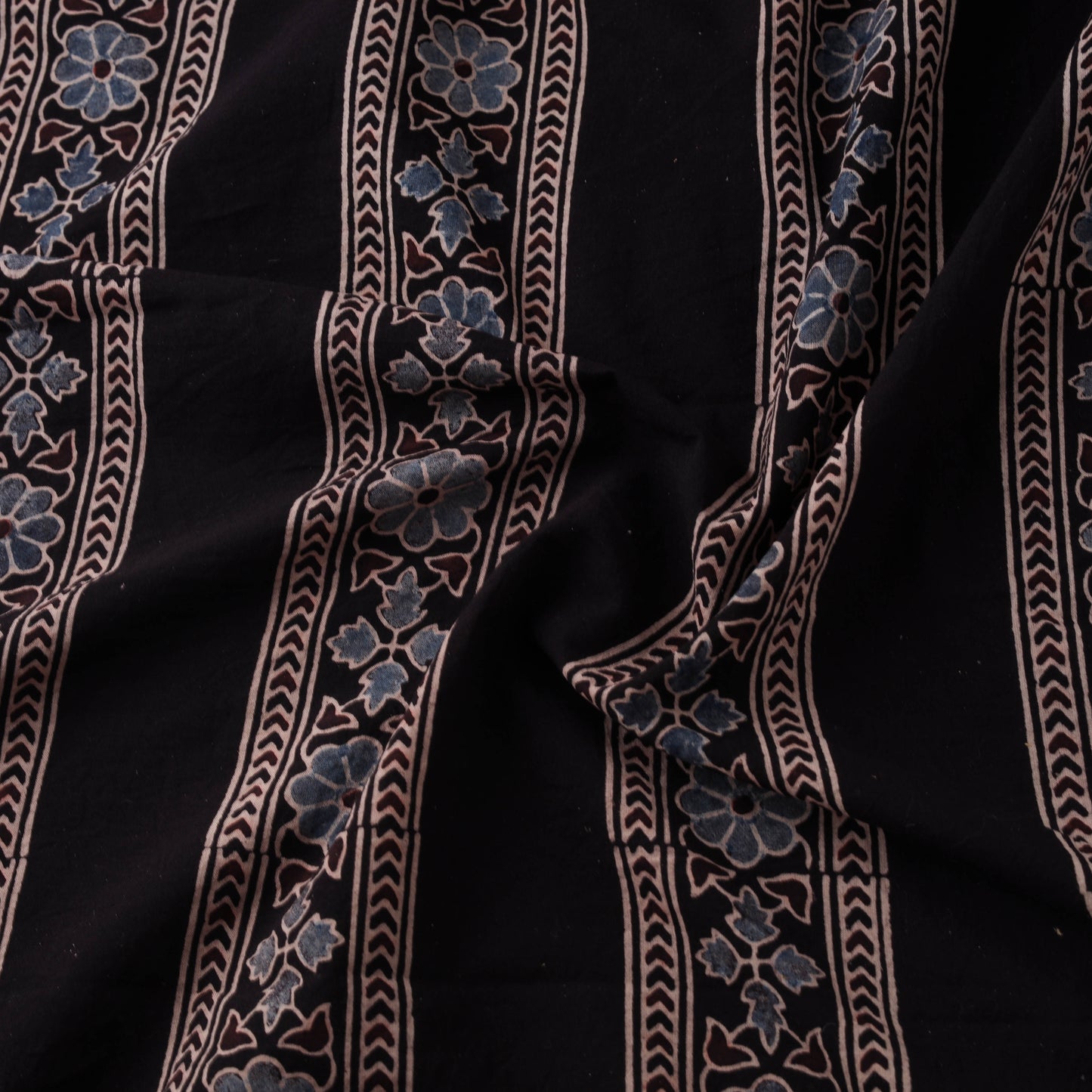 Ajrakh Hand Block Print Natural Dyed Cotton Fabric 02