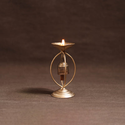Kutch Copper Coated Candle Stand with Bell 10