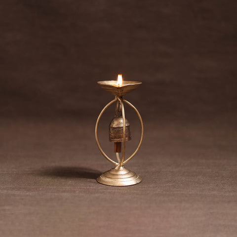 Kutch Copper Coated Candle Stand with Bell 10