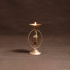 Kutch Copper Coated Candle Stand with Bell 10
