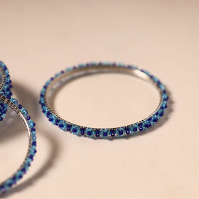 Blue - Hapur Flower Beadwork Bangles by Aagaz (Set of 6) 13