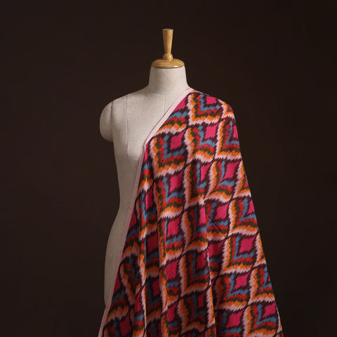 Red - Pochampally Central Asian Ikat Pure Cotton Fabric 01