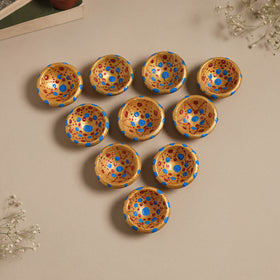 Decorative handpainted clay diya (set of 10) 08