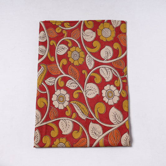 Red - Kalamkari Printed Cotton Precut Fabric 02