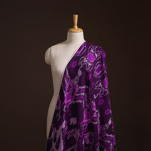 Purple - Pochampally Central Asian Ikat Pure Cotton Fabric 02