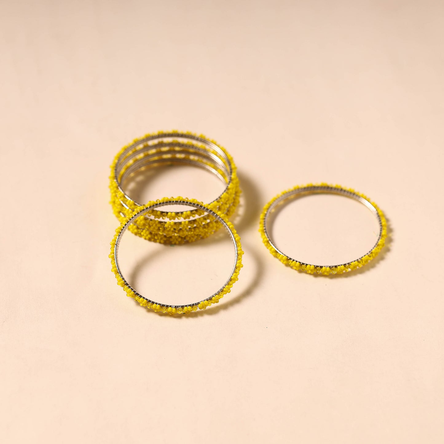 Hapur Flower Beadwork Bangles by Aagaz (Set of 6) 14