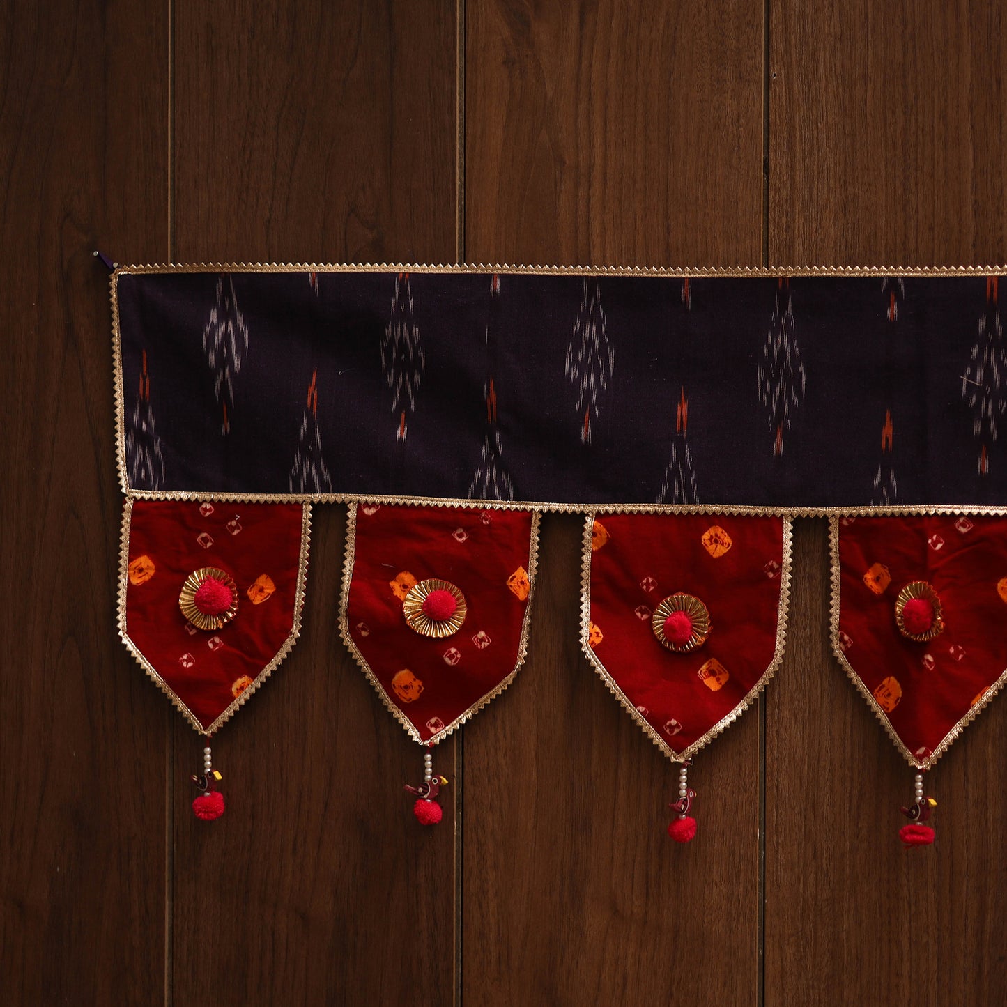 Handmade fabric toran for festive decor 157 - handcrafted