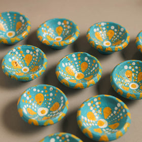 Decorative handpainted clay diya (set of 10) 28