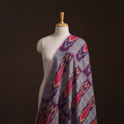 Multicolor - Pochampally Central Asian Ikat Pure Cotton Fabric 07