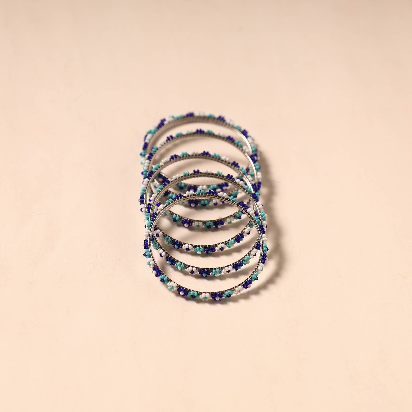 Hapur Flower Beadwork Bangles by Aagaz (Set of 6) 20