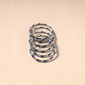 Hapur Flower Beadwork Bangles by Aagaz (Set of 6) 20