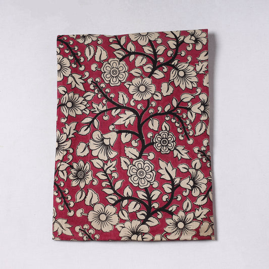 Pink - Kalamkari Printed Cotton Precut Fabric (1.45 meter) 12