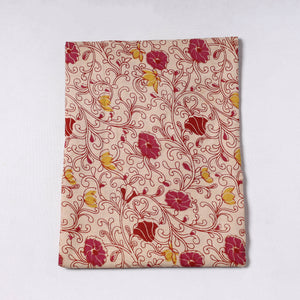 Beige - Kalamkari Printed Cotton Precut Fabric (1 meter) 14