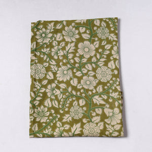 Green - Kalamkari Printed Cotton Precut Fabric (1 meter) 15