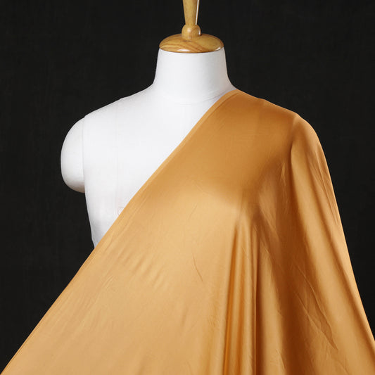 Yellow - Pure Mashru Silk Plain Fabric (Width - 44 in)