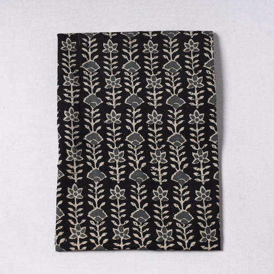 Black - Kalamkari Printed Cotton Precut Fabric (1.2 meter) 17