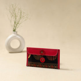 Handcrafted Kutch Embroidery Leather Ajrakh Clutch / Wallet 02