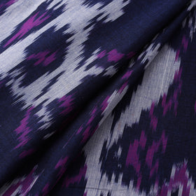 Blue - Pochampally Central Asian Ikat Pure Cotton Fabric 08