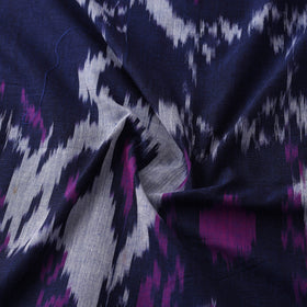 Blue - Pochampally Central Asian Ikat Pure Cotton Fabric 08