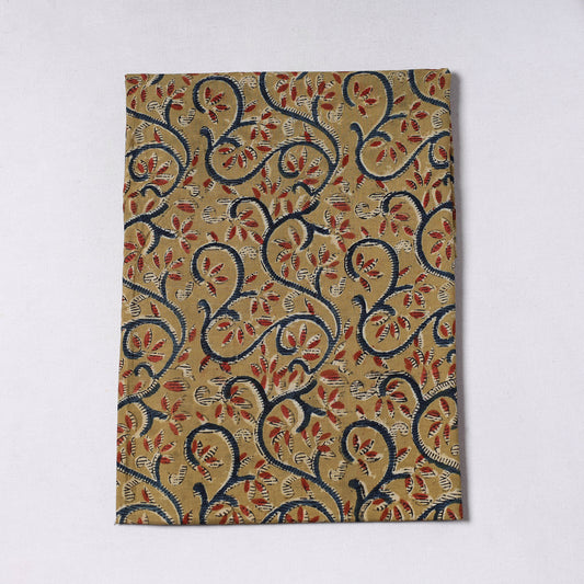 Brown - Pedana Kalamkari Block Printed Cotton Precut Fabric (1 meter) 25