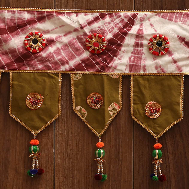 Handmade fabric toran for festive decor 104 - handcrafted