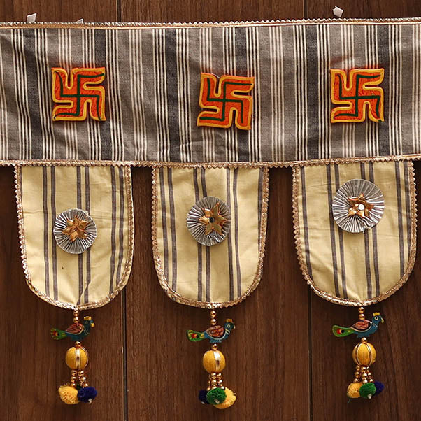Handmade fabric toran for festive decor 110 - handcrafted