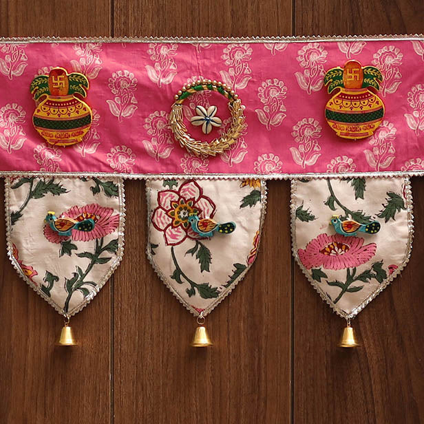 Handmade fabric toran for festive decor 74 - handcrafted