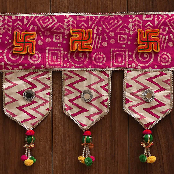 Handmade fabric toran for festive decor 124 - handcrafted