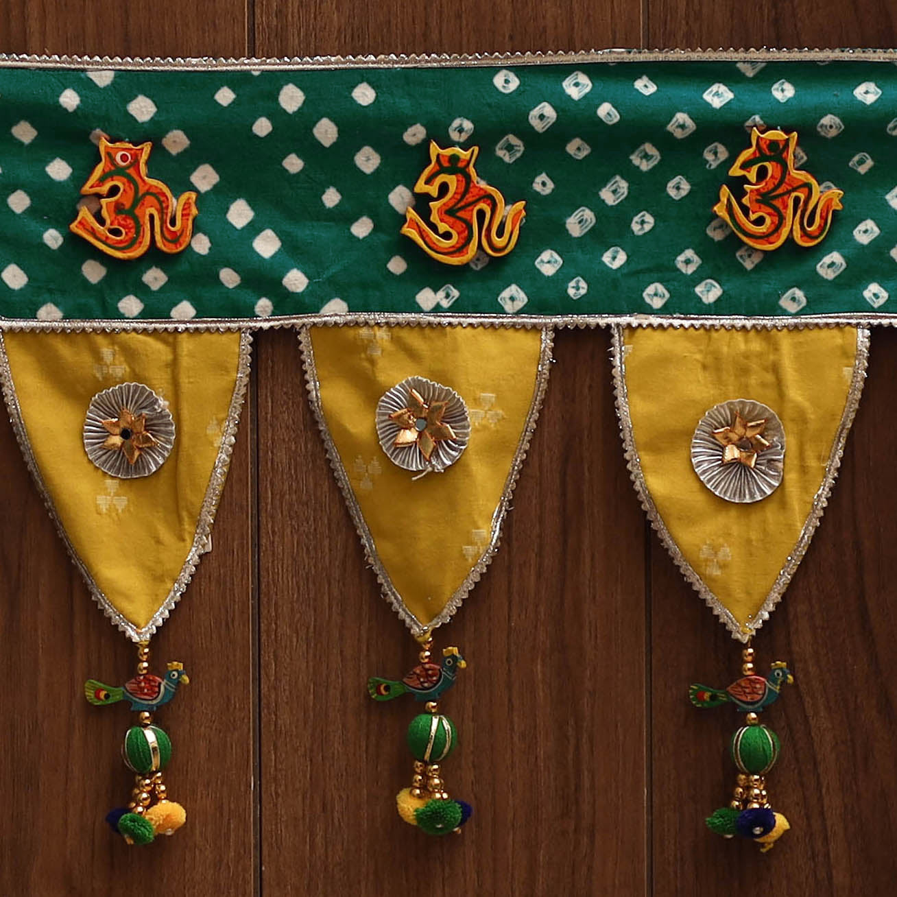 Handmade fabric toran for festive decor 125 - handcrafted