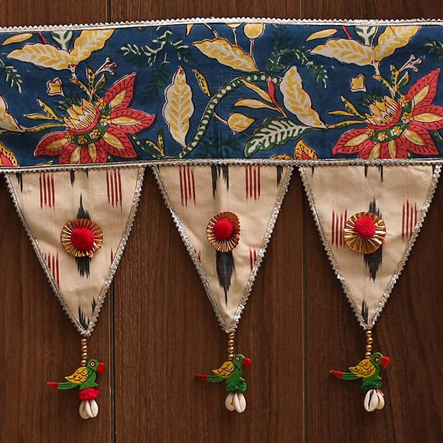 Handmade fabric toran for festive decor 147 - handcrafted