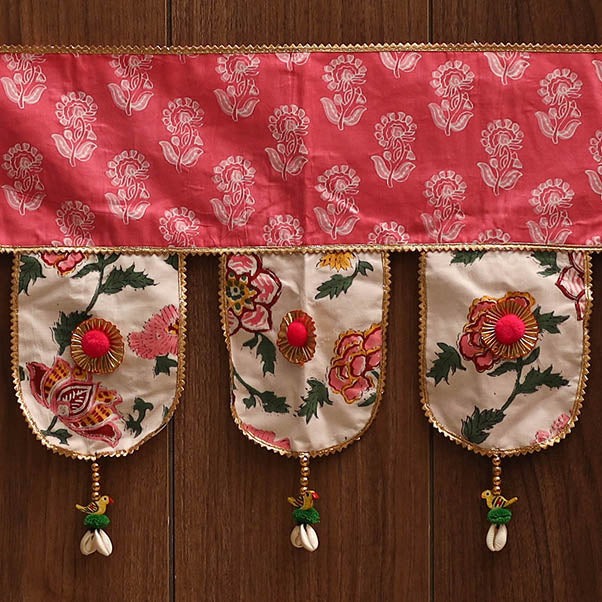 Handmade fabric toran for festive decor 163 - handcrafted