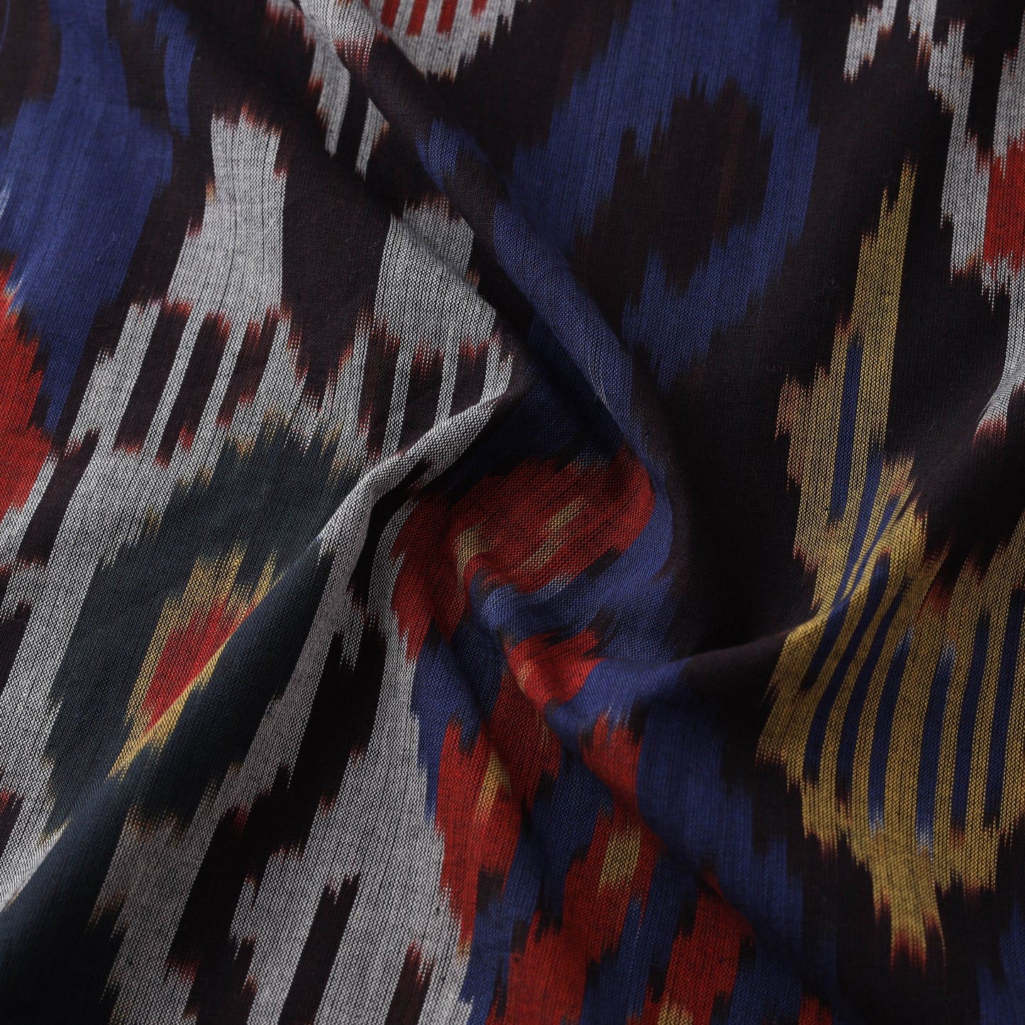 Multicolor - Pochampally Central Asian Ikat Pure Cotton Fabric 06