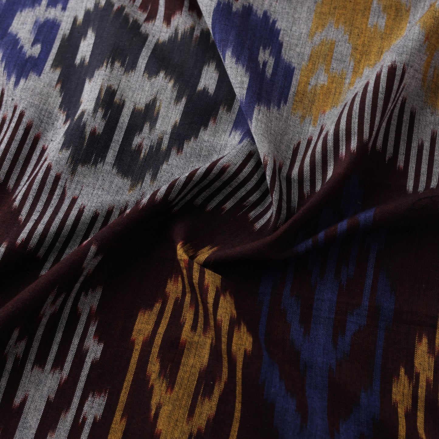 Multicolor - Pochampally Central Asian Ikat Pure Cotton Fabric 05