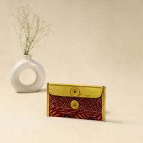 Handcrafted Kutch Embroidery Leather Ajrakh Clutch / Wallet 07