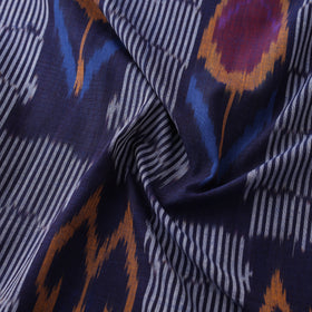 Blue - Pochampally Central Asian Ikat Pure Cotton Fabric 04
