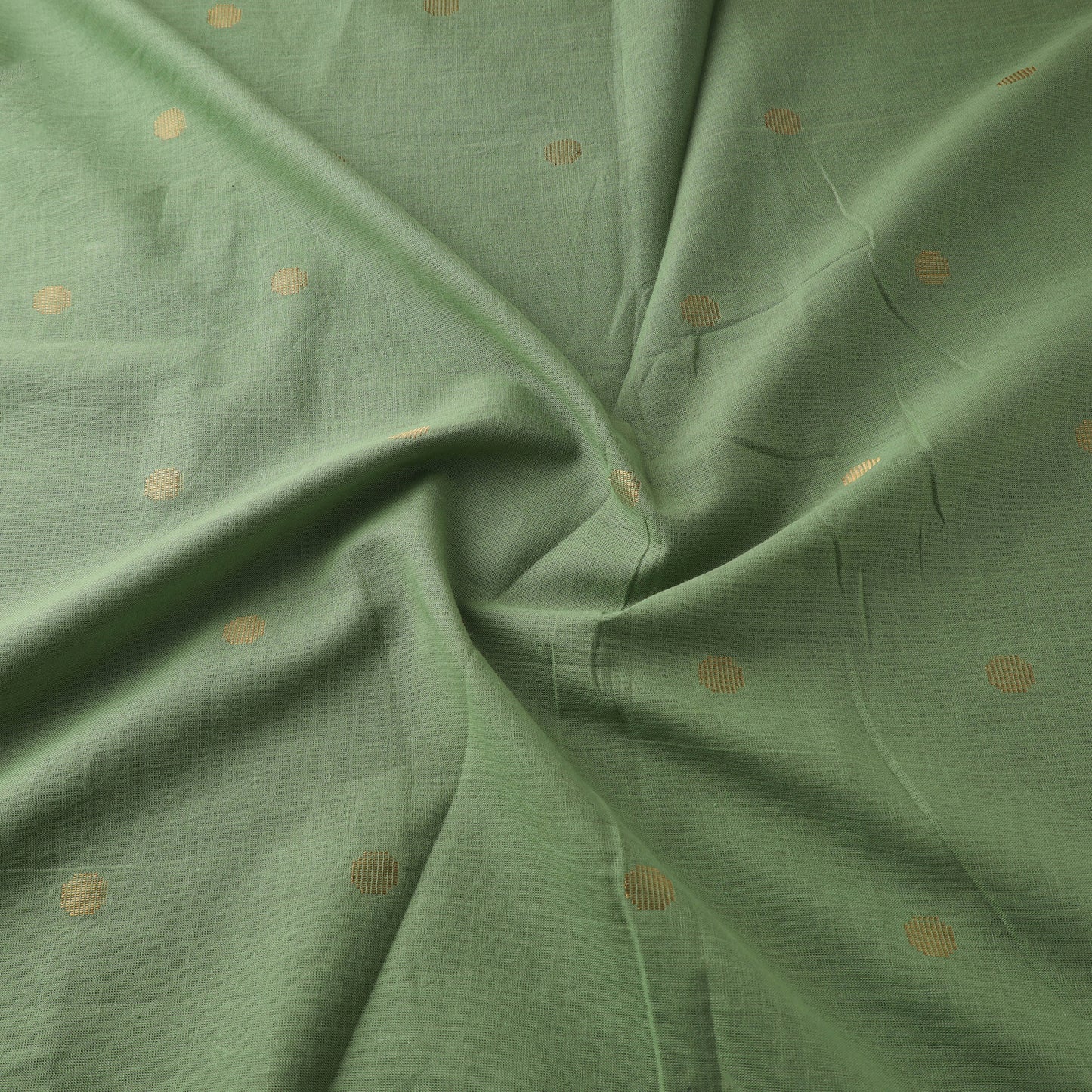 Green - Prewashed Cotton Jacquard Fabric with Zari Border 01